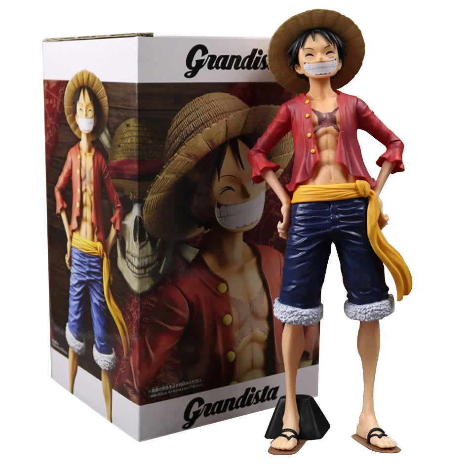 28cm One Piece Anime Figure Confident Smiley Luffy Three Form Face Changing Action Figurine Doll PVC Model Toys Collection Gifts