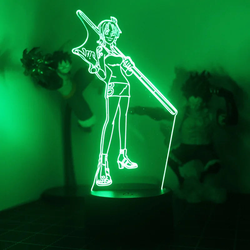 Anime ONE PIECE Led Acrylic Stand Kids Night Light Zoro Luffy Nami Action Figure for Child Bedroom Decoration Desk 3d Lamp Gift