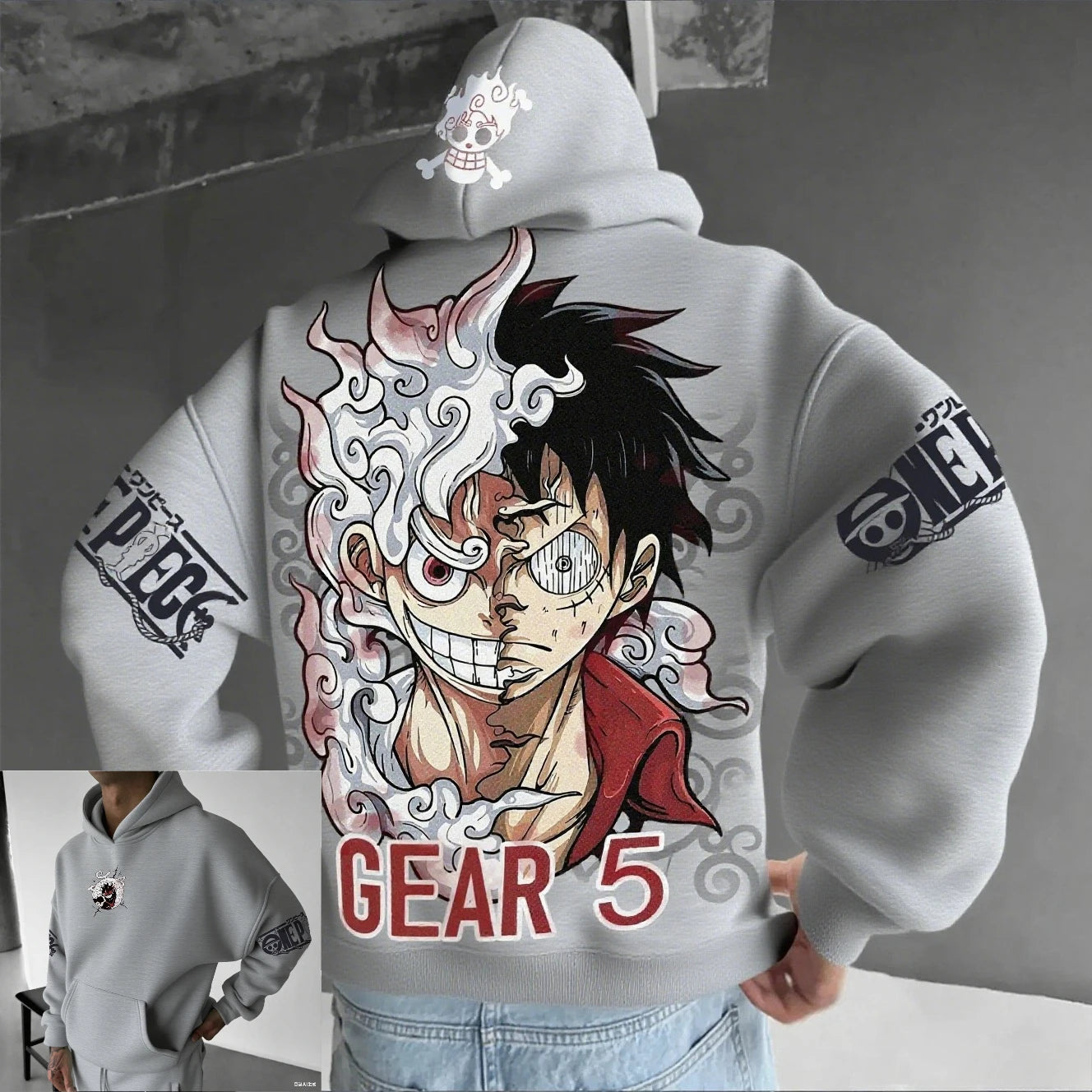 One Piece Luffy Gear 5 Nika Anime Hoodie Men Women Streetwear Casual Pullover Sweatshirt Autumn Winter Cosplay Long Sleeve Tops