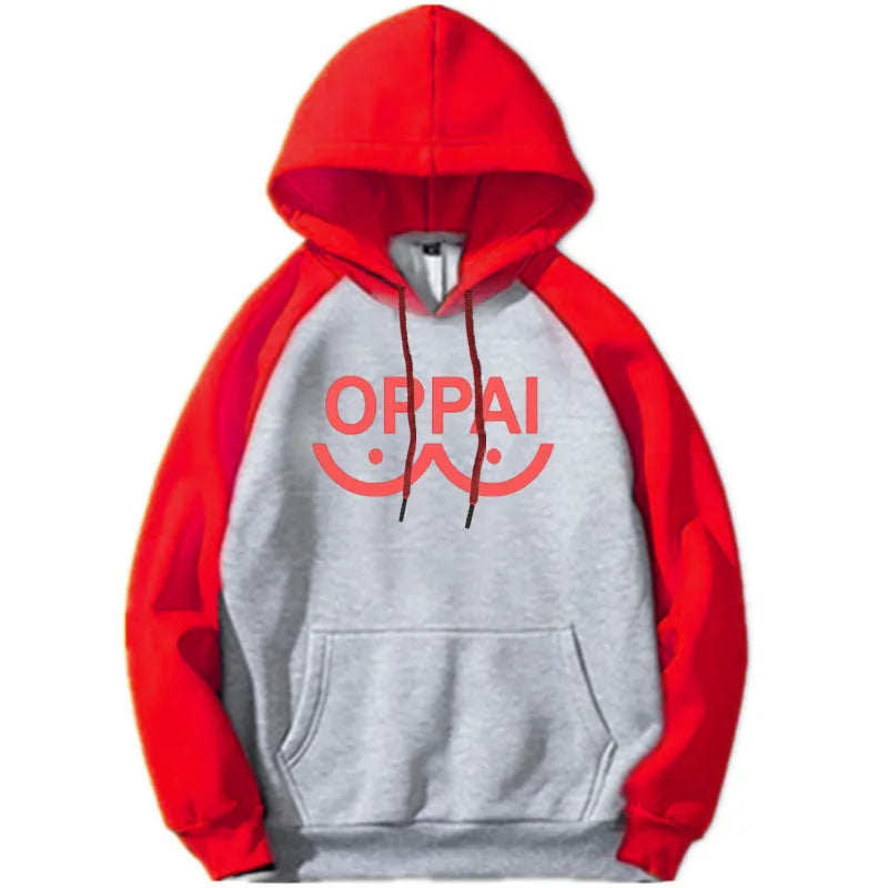NEW Anime One Punch man Saitama Oppai Hoodie Hooded Women Men Sweatshirt Hoodie Cosplay Costume New Splice Hip Hop Pullover 2021