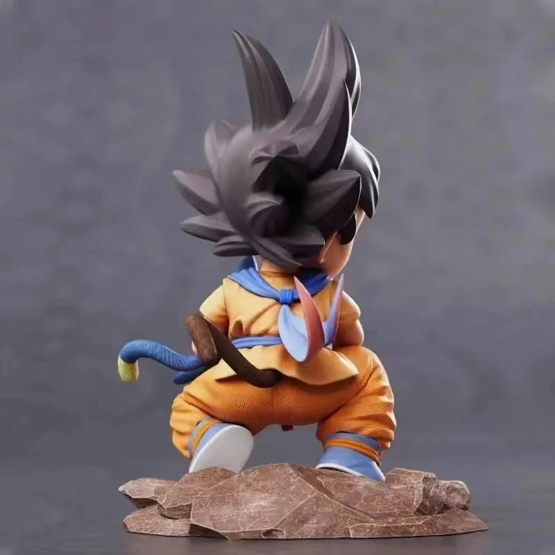 Dragon Ball Childhood Little Goku Hugs Puer Ya Mu Tea Little Follower Figures Doll Pvc Model Statue Collection Toys Ornamen Gift