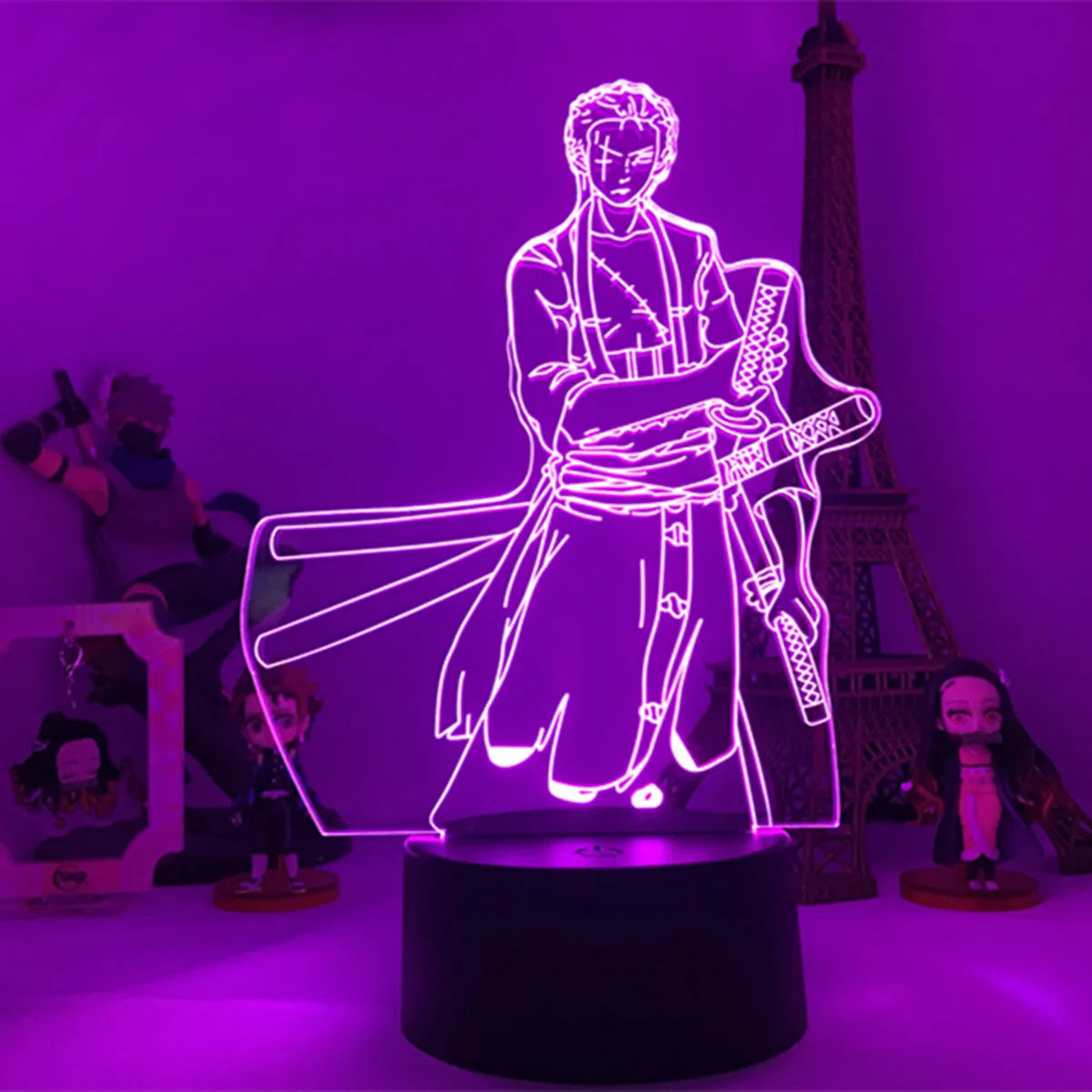 Anime ONE PIECE Led Acrylic Stand Kids Night Light Zoro Luffy Nami Action Figure for Child Bedroom Decoration Desk 3d Lamp Gift