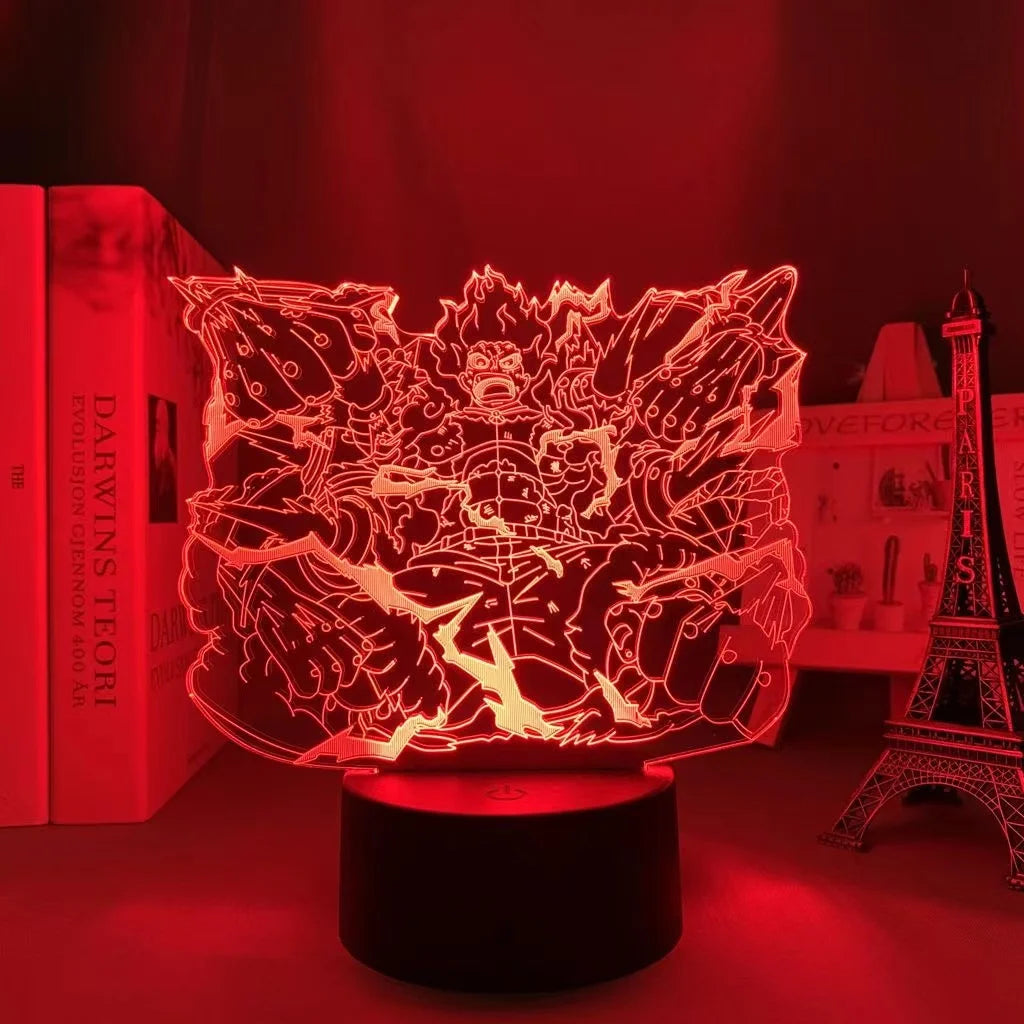 Anime ONE PIECE Led Acrylic Stand Kids Night Light Zoro Luffy Nami Action Figure for Child Bedroom Decoration Desk 3d Lamp Gift