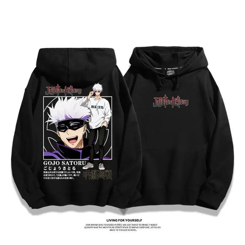 Jujutsu Kaisen Anime Hoodies Men Women Gojo Satoru Manga Hooded Pullover Gothic Sweatshirts Hip Hop Streetwear Men Clothing gift