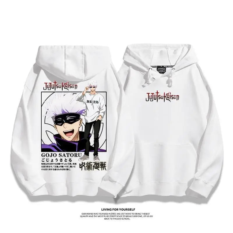 Jujutsu Kaisen Anime Hoodies Men Women Gojo Satoru Manga Hooded Pullover Gothic Sweatshirts Hip Hop Streetwear Men Clothing gift