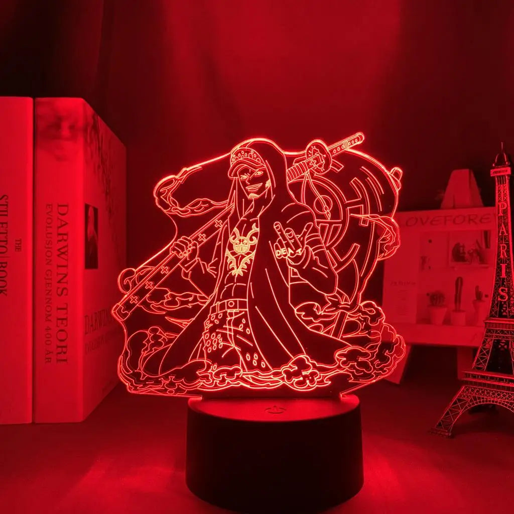 Anime ONE PIECE Led Acrylic Stand Kids Night Light Zoro Luffy Nami Action Figure for Child Bedroom Decoration Desk 3d Lamp Gift