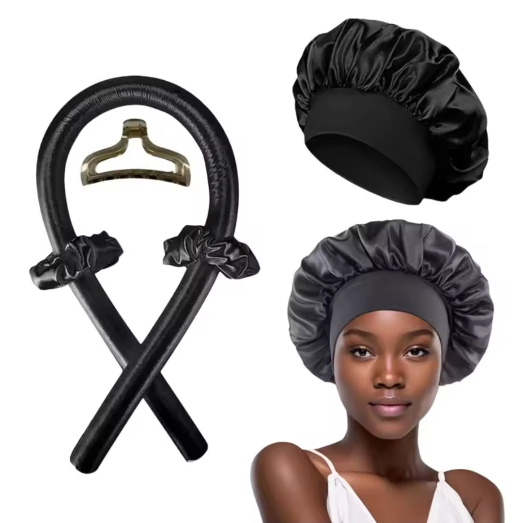Tige à friser sans chaleur, bandeau, casquette de nuit, sans chaleur, bigoudis, bigoudis doux, boucles paresseuses, Bonnet de couchage, outils de coiffure - Orisens France