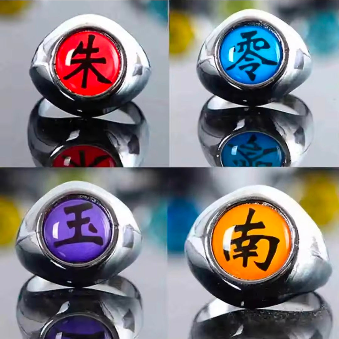 Coffret 10 Anneaux Akatsuki – Naruto Shippuden | Bagues Cosplay & Collection