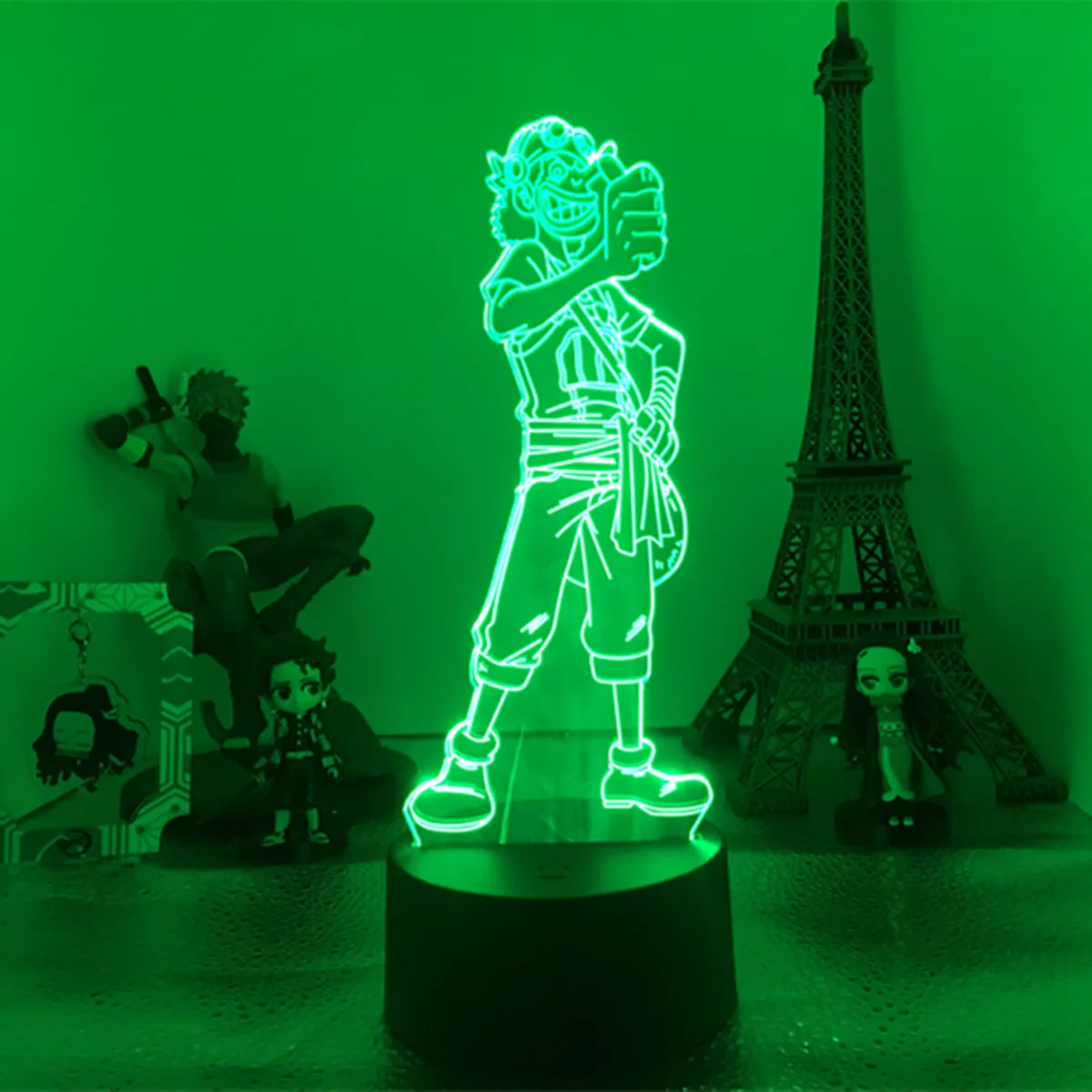 Anime ONE PIECE Led Acrylic Stand Kids Night Light Zoro Luffy Nami Action Figure for Child Bedroom Decoration Desk 3d Lamp Gift