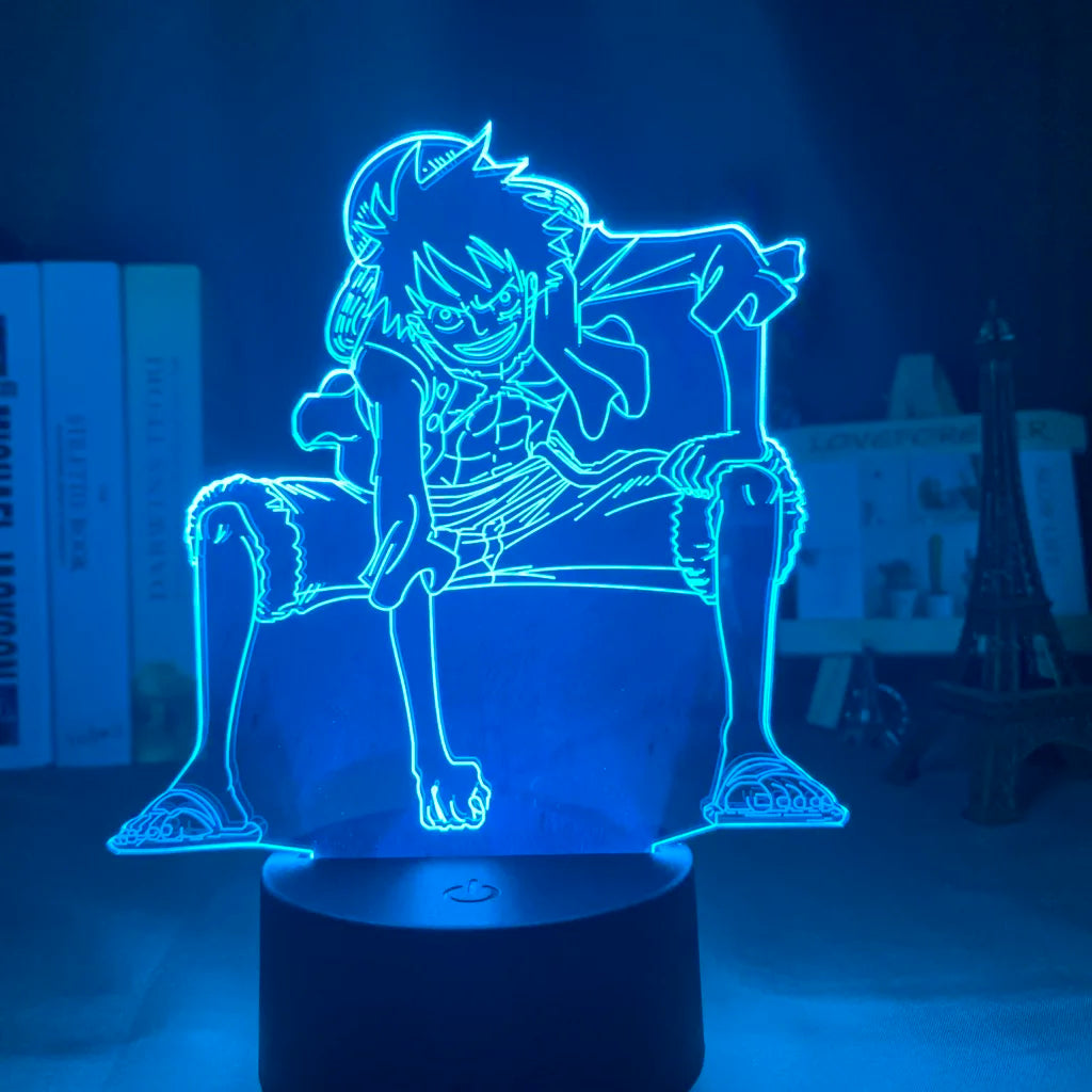 Anime ONE PIECE Led Acrylic Stand Kids Night Light Zoro Luffy Nami Action Figure for Child Bedroom Decoration Desk 3d Lamp Gift