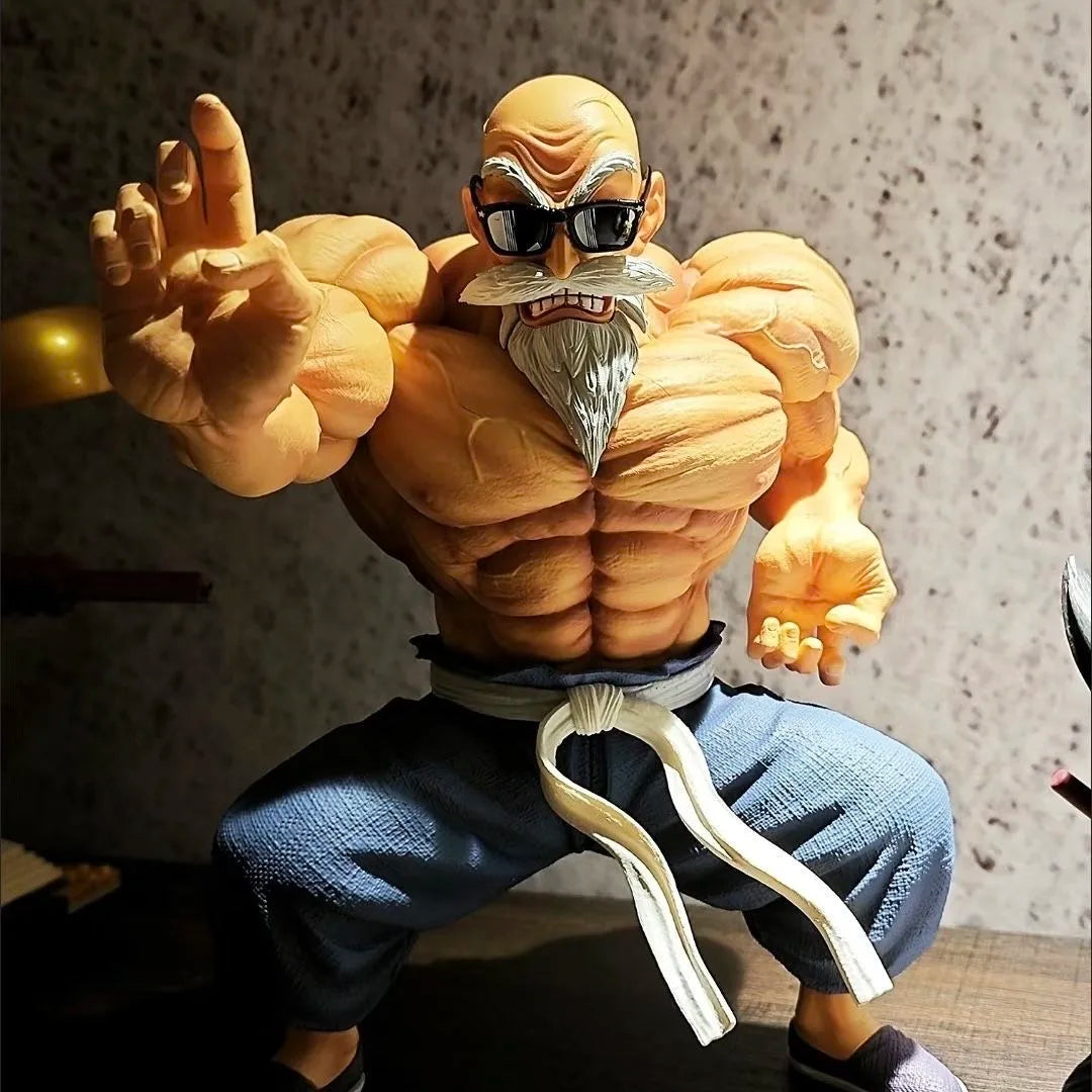 New Anime Dragon Ball Figure Master Roshi Action Figure Muscle Strengthening Form Toys Gifts PVC Model Collectible Ornament