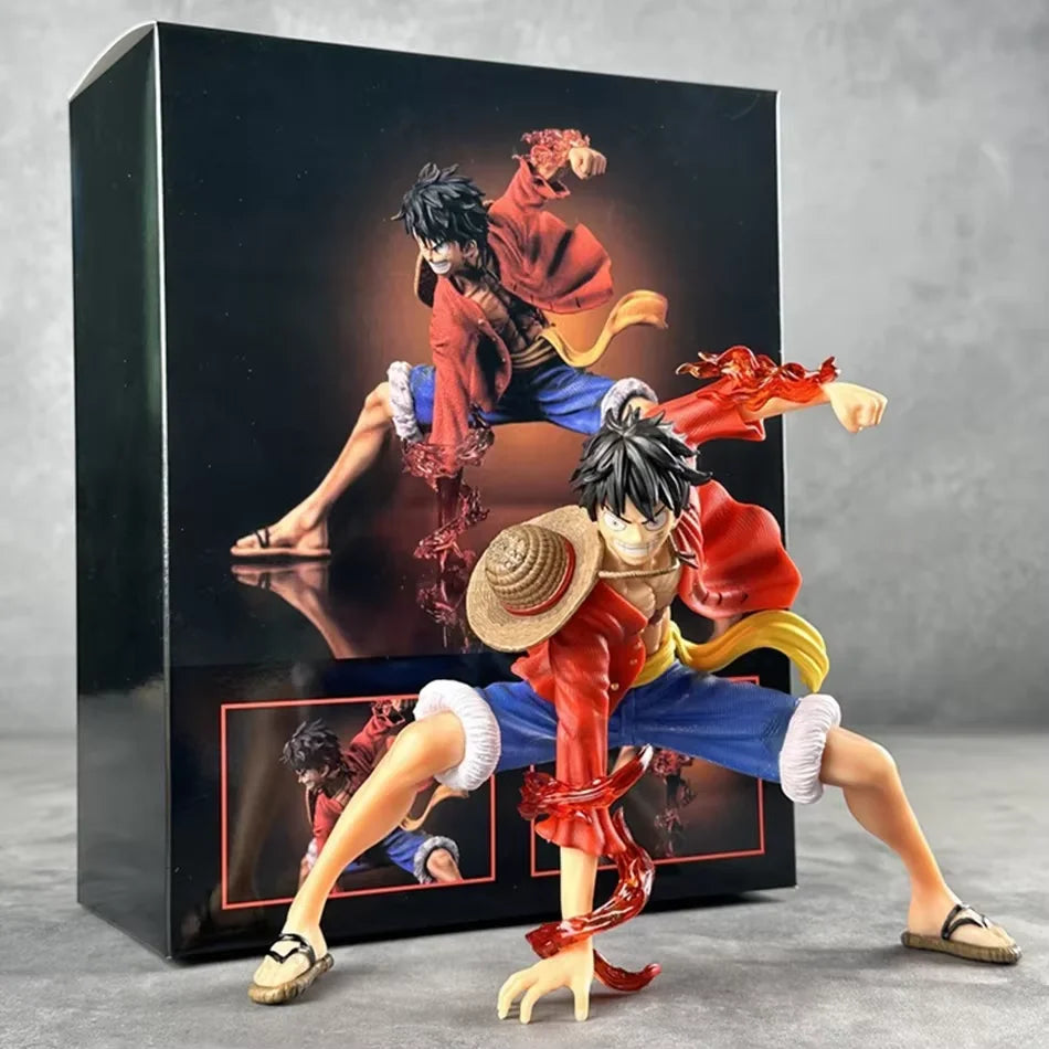 Anime One Piece Sun God Nika Luffy Squatting Character Handmade PVC Model Anime Peripheral Decoration Ornament Birthday Gift